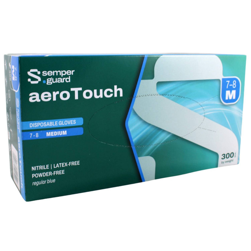Nitrilové rukavice jednorázové Semperguard aeroTouch - modré M 300ks
