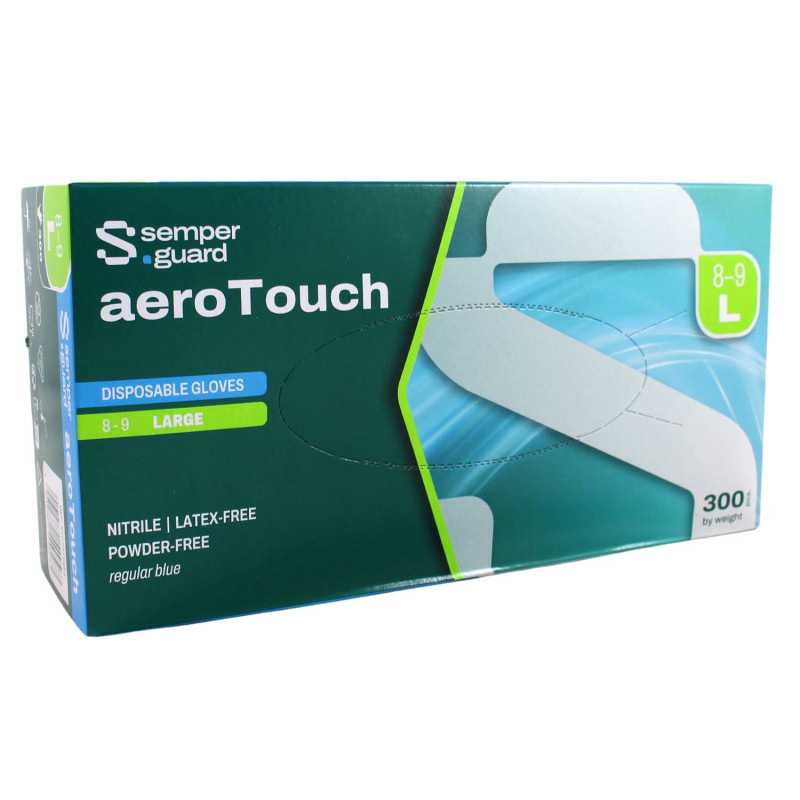 Nitrilové rukavice jednorázové Semperguard aeroTouch - modré L 300ks