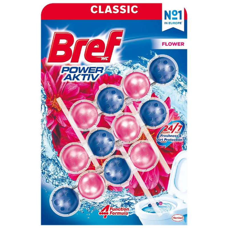 BREF wc blok  Power Activ Flower Pink 3 × 50 g