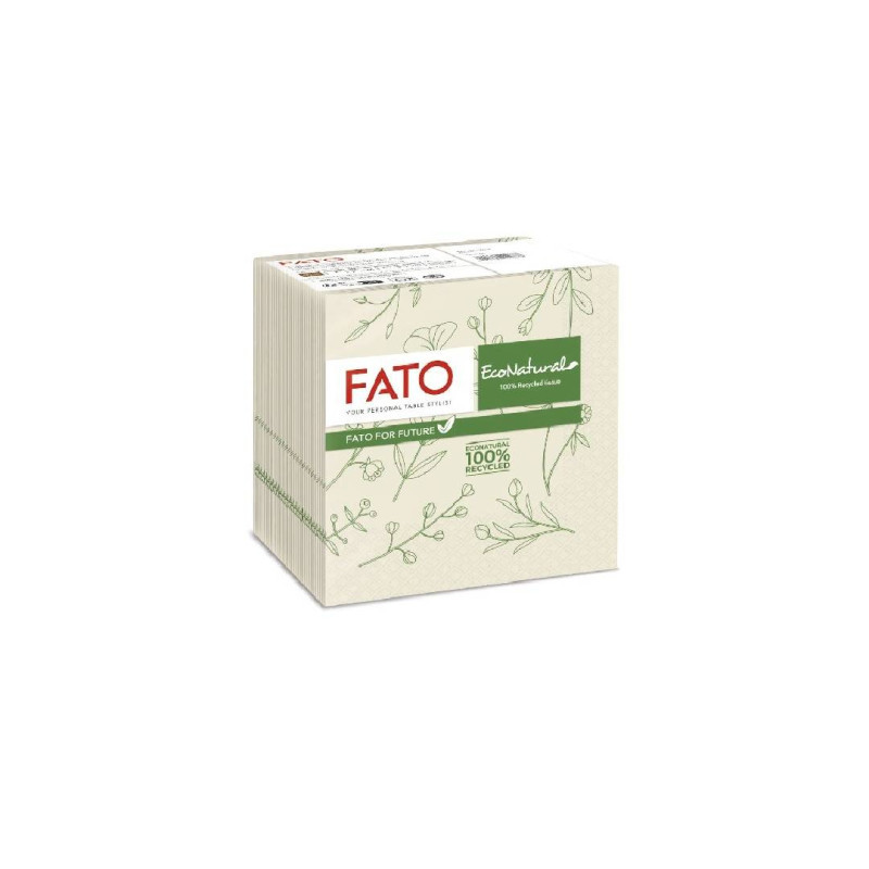 Servítky koktejlové LUCART FATO ECO NATURAL FLORA, 2 vrst. – 100ks