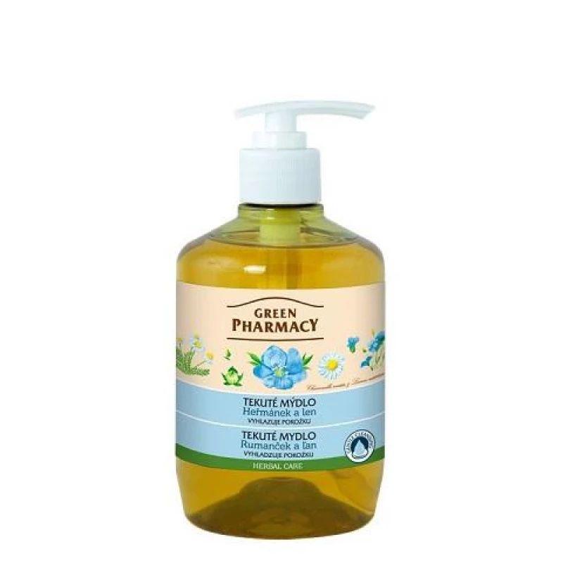 Green Pharmacy tekuté mydlo 460 ml - Rumanček a ľan