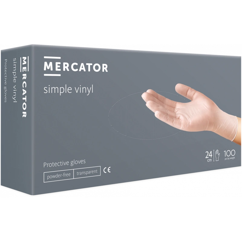 Vinylové rukavice MERCATOR jednorázové XL 100ks